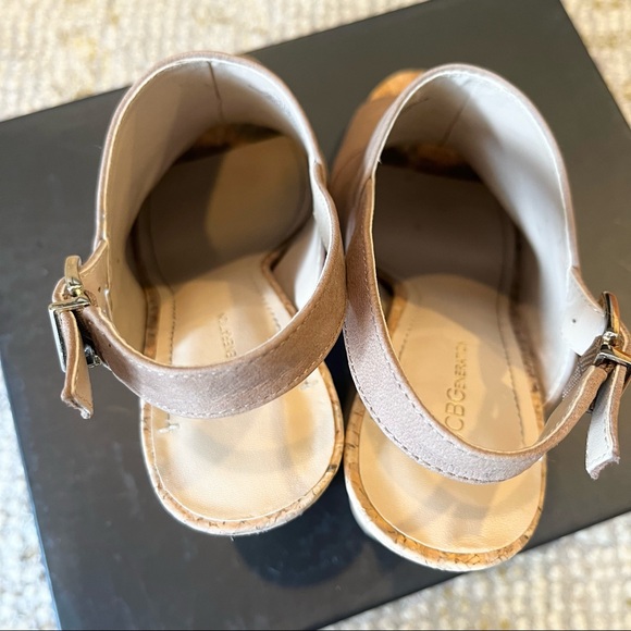 BCBG Loriah Taupe Cork Heel Sandal - Picture 5 of 14